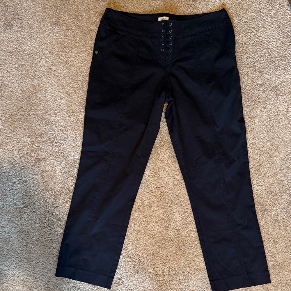Black Lace-Up Pants